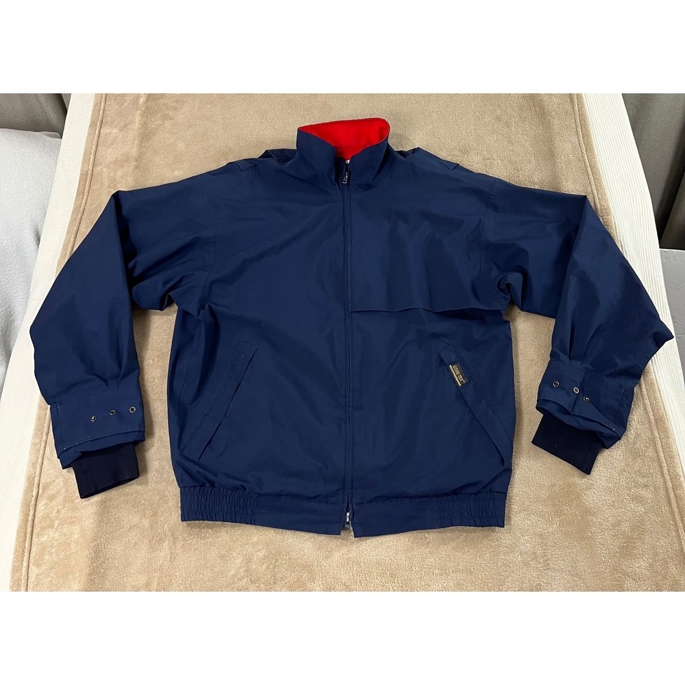 Zero Restriction Windbreaker Jacket Mens M Golf Navy Blue Outerwear G0r3-T3x EUC